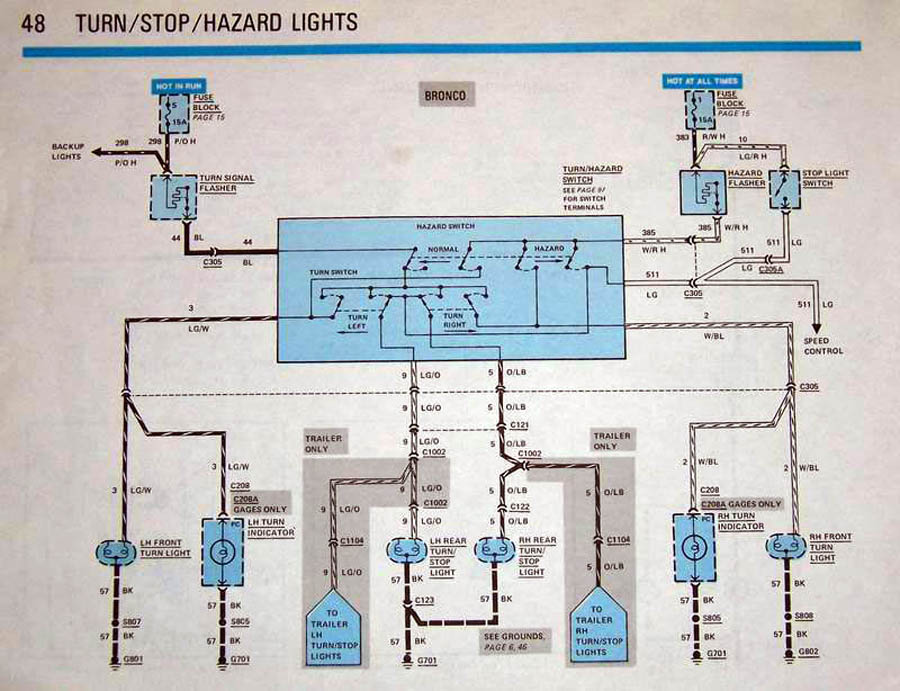 Brake lights - 80-96 Ford Bronco Tech Support - 66-96 Ford ... 5 wire relay wiring diagram light 