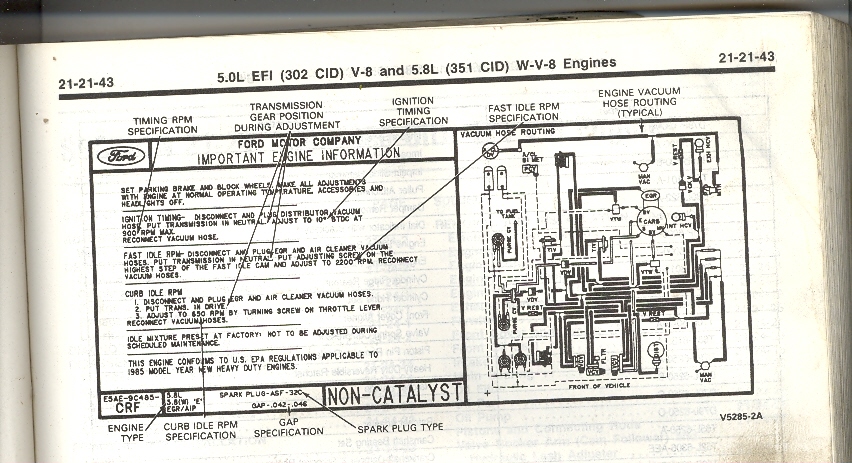 advance how timing with use light to 351 96 timing 80 setting  Bronco  and Ford w 88 Tech rpm