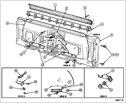 1992 Ford bronco tailgate window motor #10
