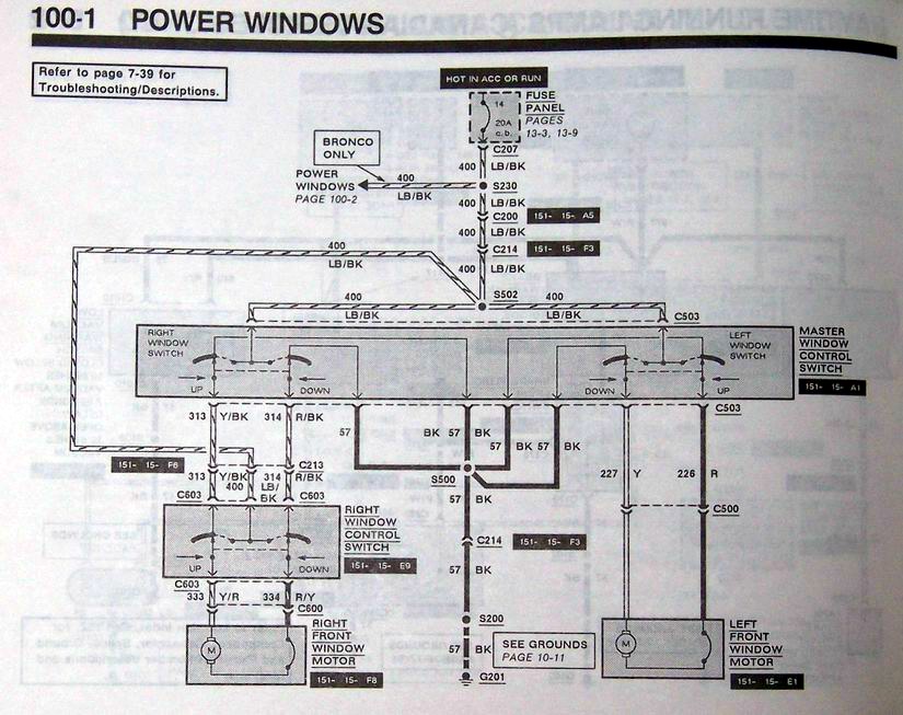 power window & Door lock wiring - 80-96 Ford Bronco Tech ... 85 ford bronco wiring diagram 