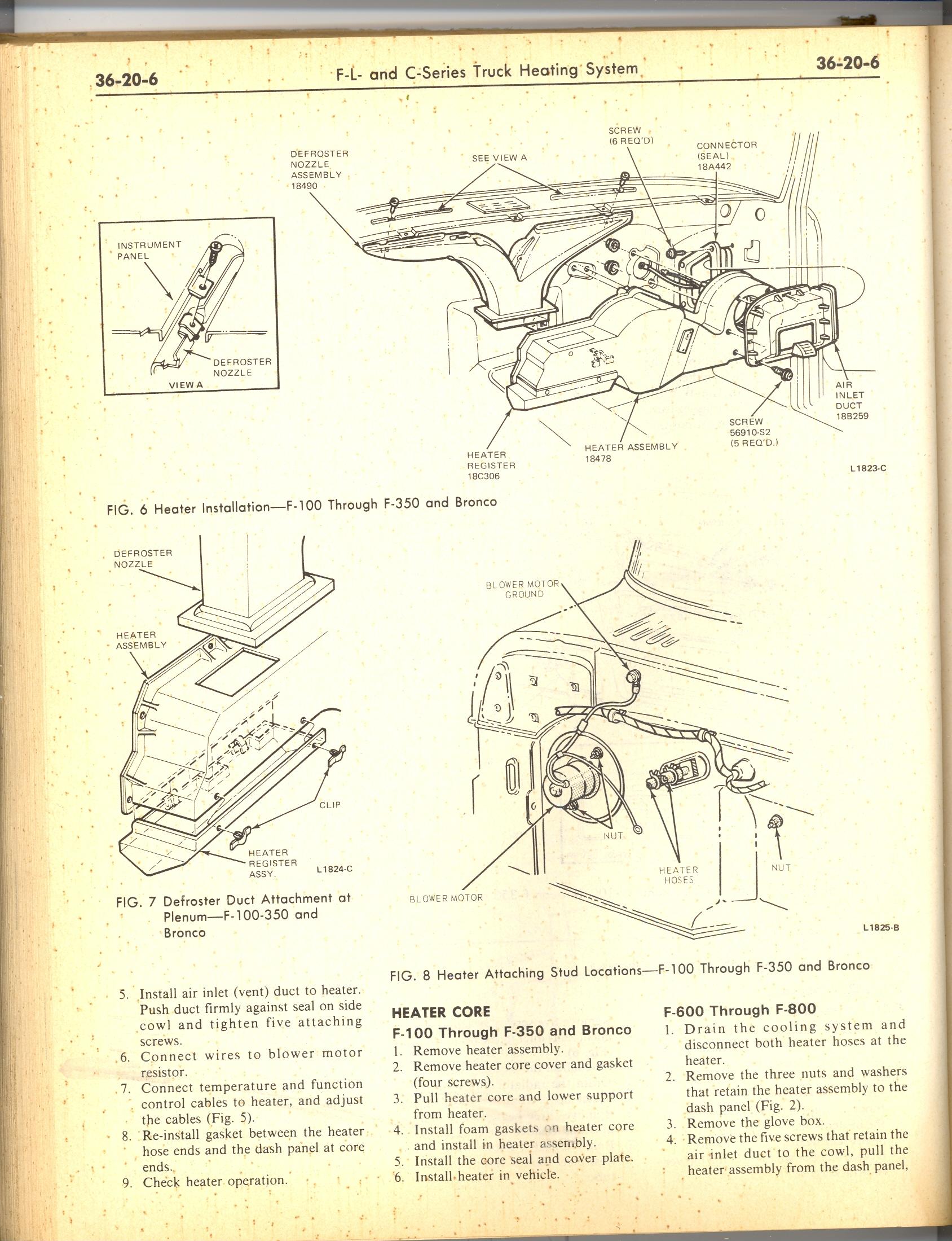 Blower motor, heater core & heat control - 78-79 Ford ... 1996 ford wiring diagram 