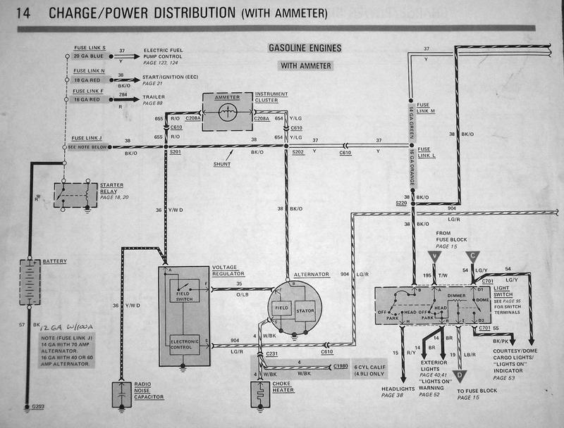 Alternator Wiring - 80-96 Ford Bronco - 66-96 Ford Broncos ... wiring diagram for 1979 ford f150 v8 